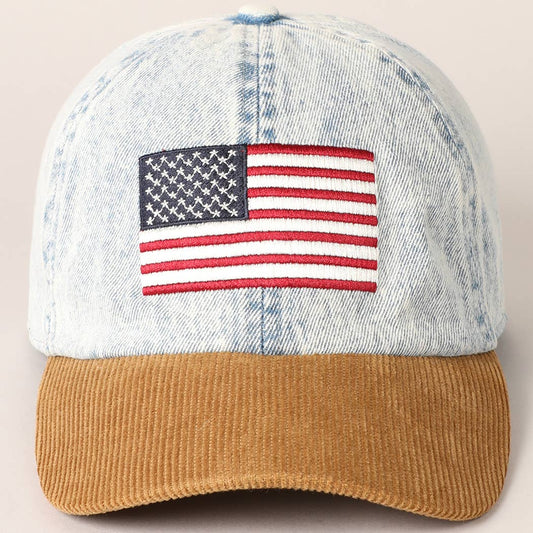 Two-Tone Stars & Stripes Embroidered Baseball Cap