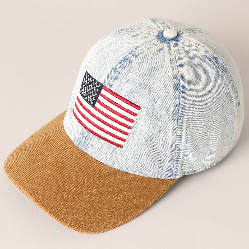 Two-Tone Stars & Stripes Embroidered Baseball Cap