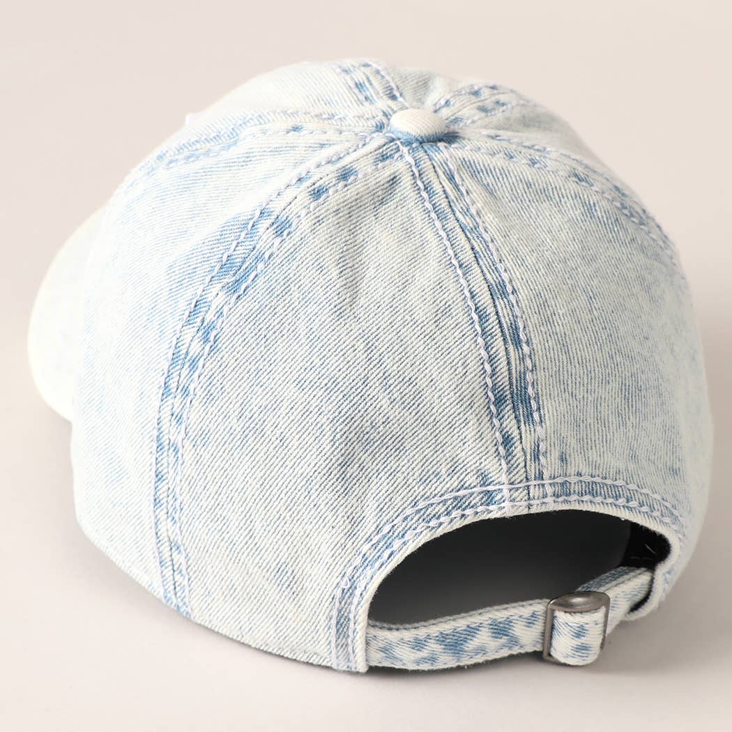 Stars & Stripes Embroidered Denim Ball Cap