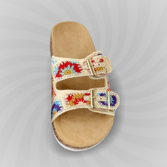 CozyKnit Cork Double Strap Sandal