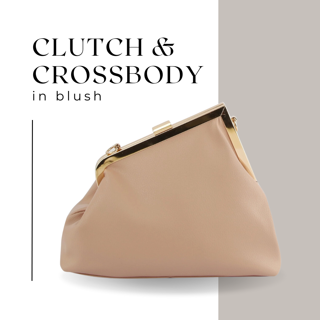 Clutch & Crossbody Bag - Dark Blush