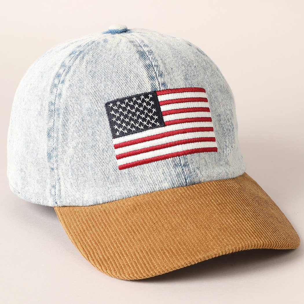 Two-Tone Stars & Stripes Embroidered Baseball Cap