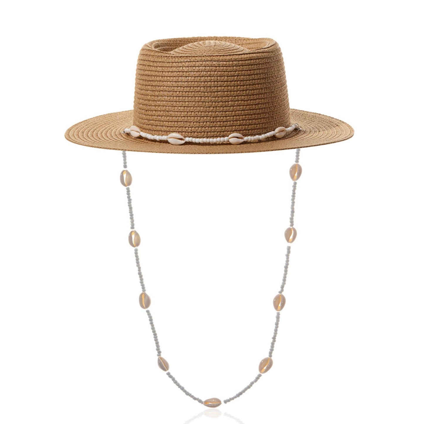 Straw hat with Pearl Shell Design