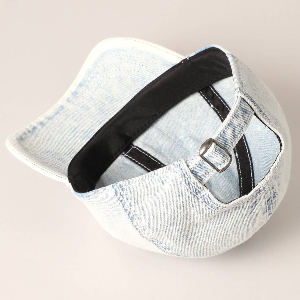 Embossed Stars & Stripes Denim Ball Cap