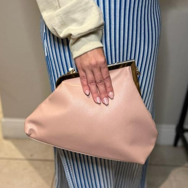 Clutch & Crossbody Bag - Dark Blush